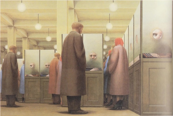 Художник Джордж Клер Тукер-младший (George Tooer, 1920-2011). Свою карьеру Джордж начинал в годы, когда магический реализм уже успел объединить вокруг себя небольшую «армию» творцов. А вот